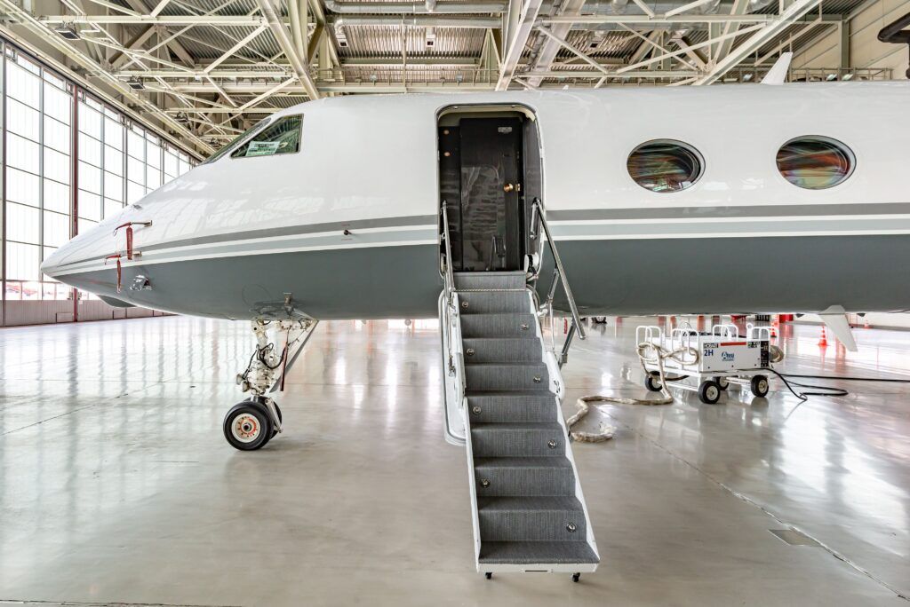 Interior of a private jet