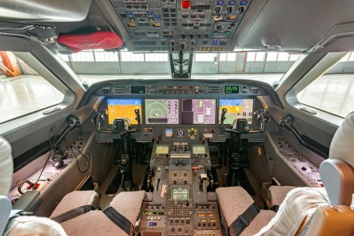 Interior of a private jet